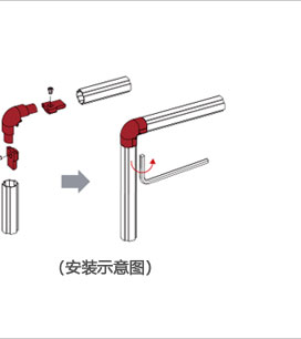 精益管L型內漲件安裝示意圖